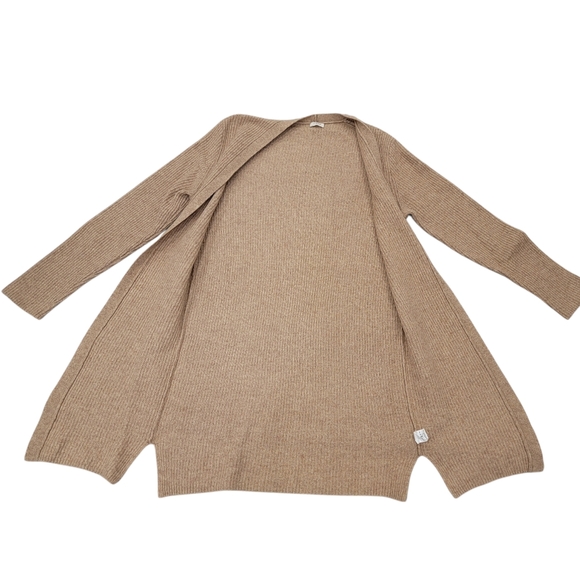 J.Crew Ribbed Knit Open Front Cardigan Sweater Tan Lambswool Neutral Women's S/M - Picture 5 of 15